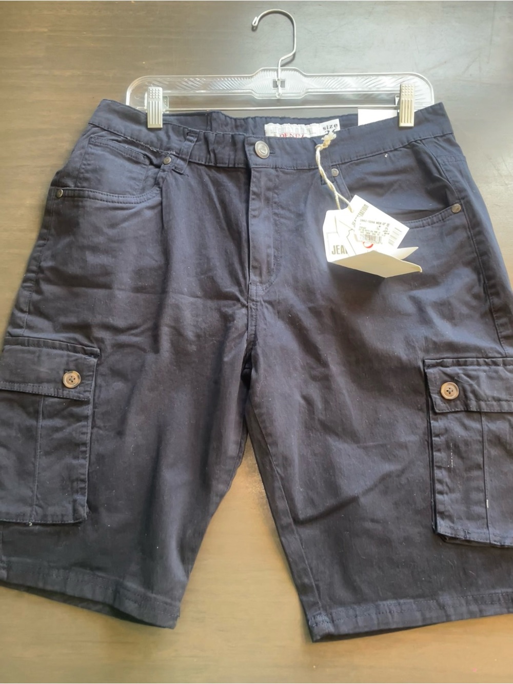 Men’s Size 36 Jeans Station Demin Stretch Navy Cargo Shorts NWT